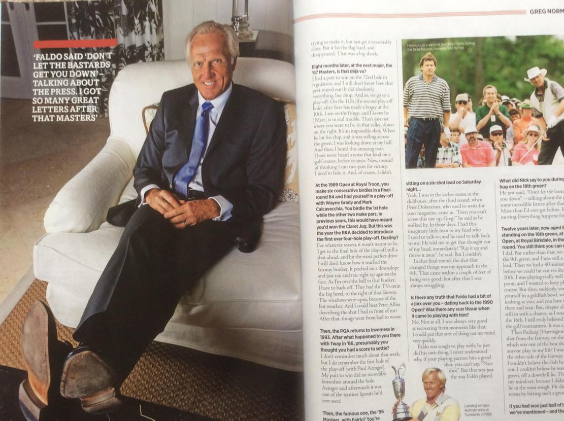 jockhoward's tweet photo. Such fun to interview the Great White in his house in Florida http://t.co/FWMWBUN3n4, for @GolfWorld1.