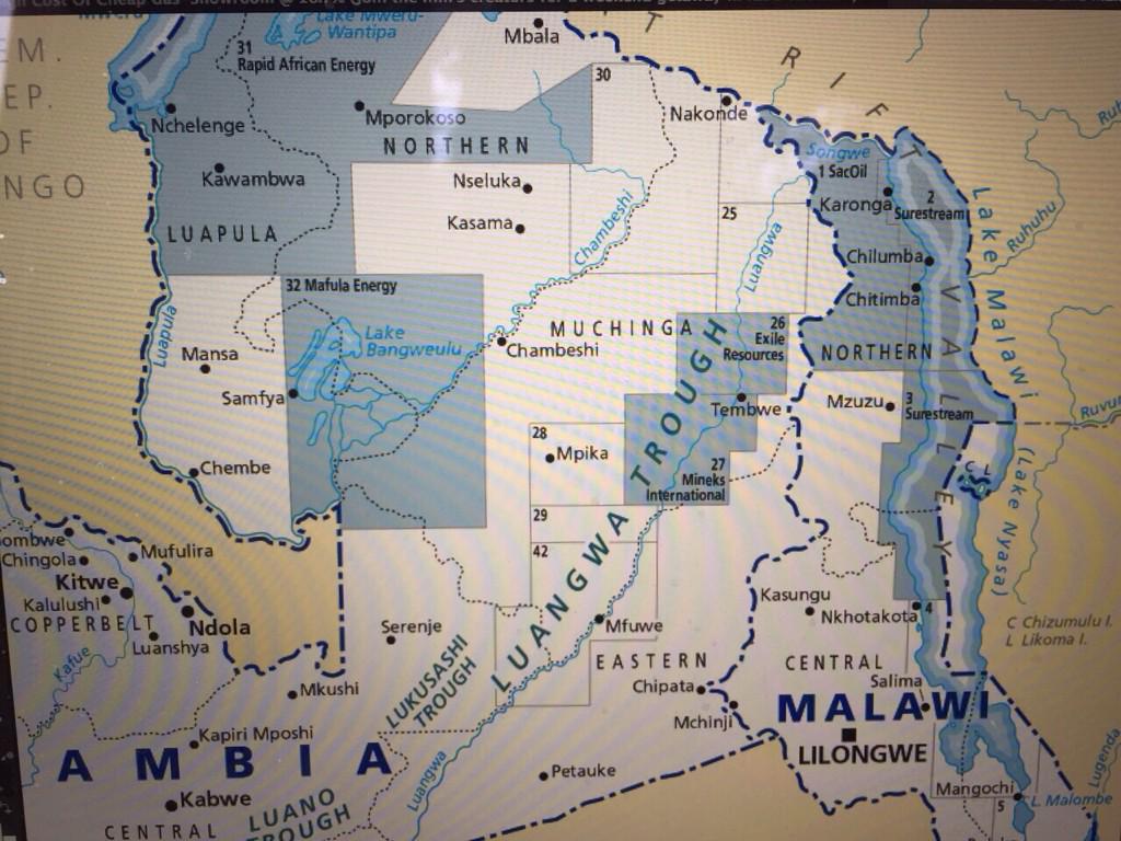lakegate's tweet photo. @AllianceEarth latest gas and oil drilling map for #Malawi and #Zambia. Developments affect everyone in the region http://t.co/Qxyka18e90