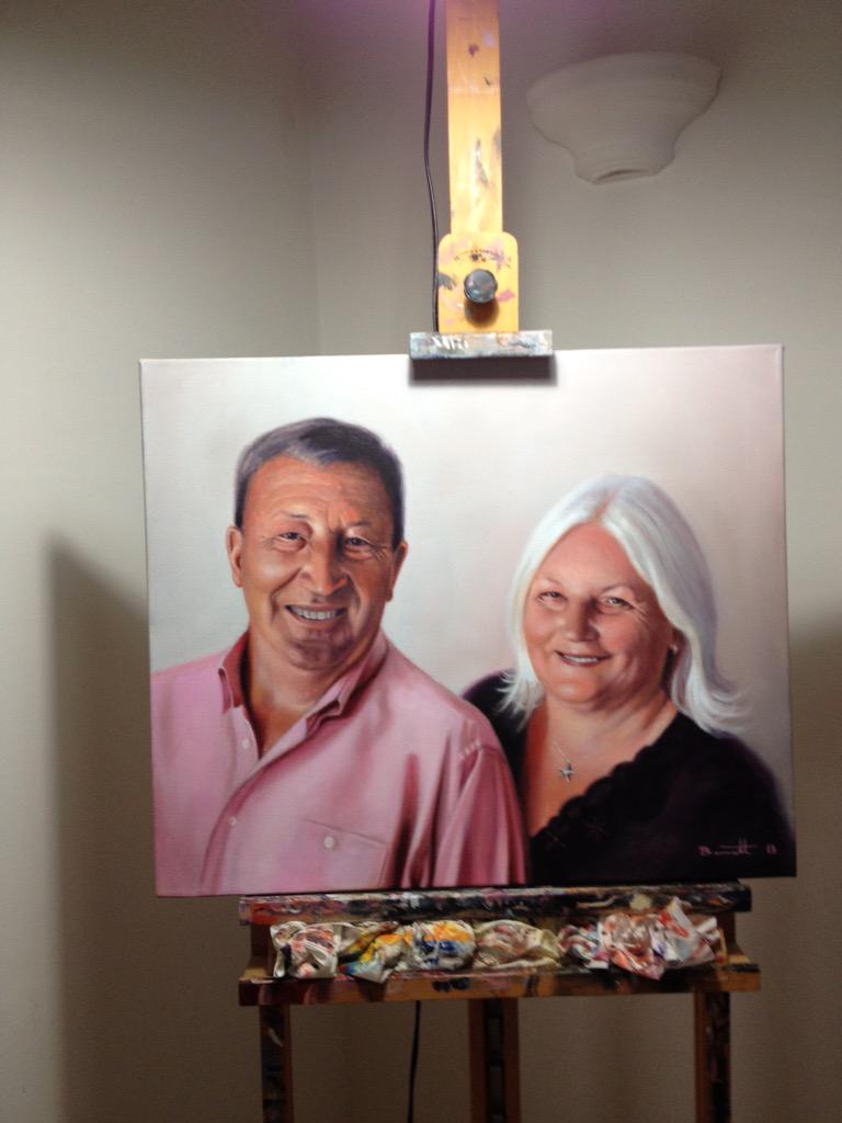 Double portrait in full  24'x20' #portraitartist #commissionaportrait #oilpainter #artist