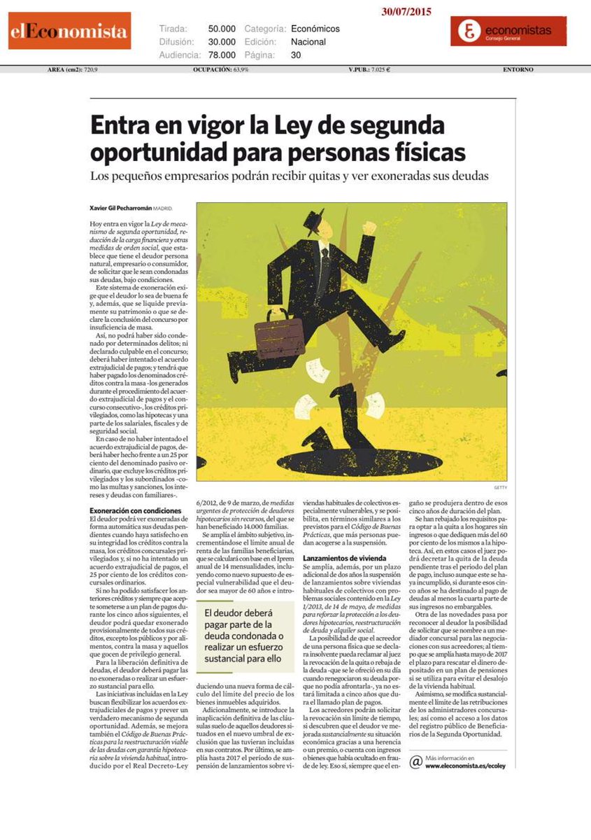 tzuitzugestion's tweet photo. Entra en vigor Ley de segunda oportunidad.Los pequeños empresarios podrán recibir quitas y ver exoneradas sus deudas. http://t.co/vIVbJDxoop