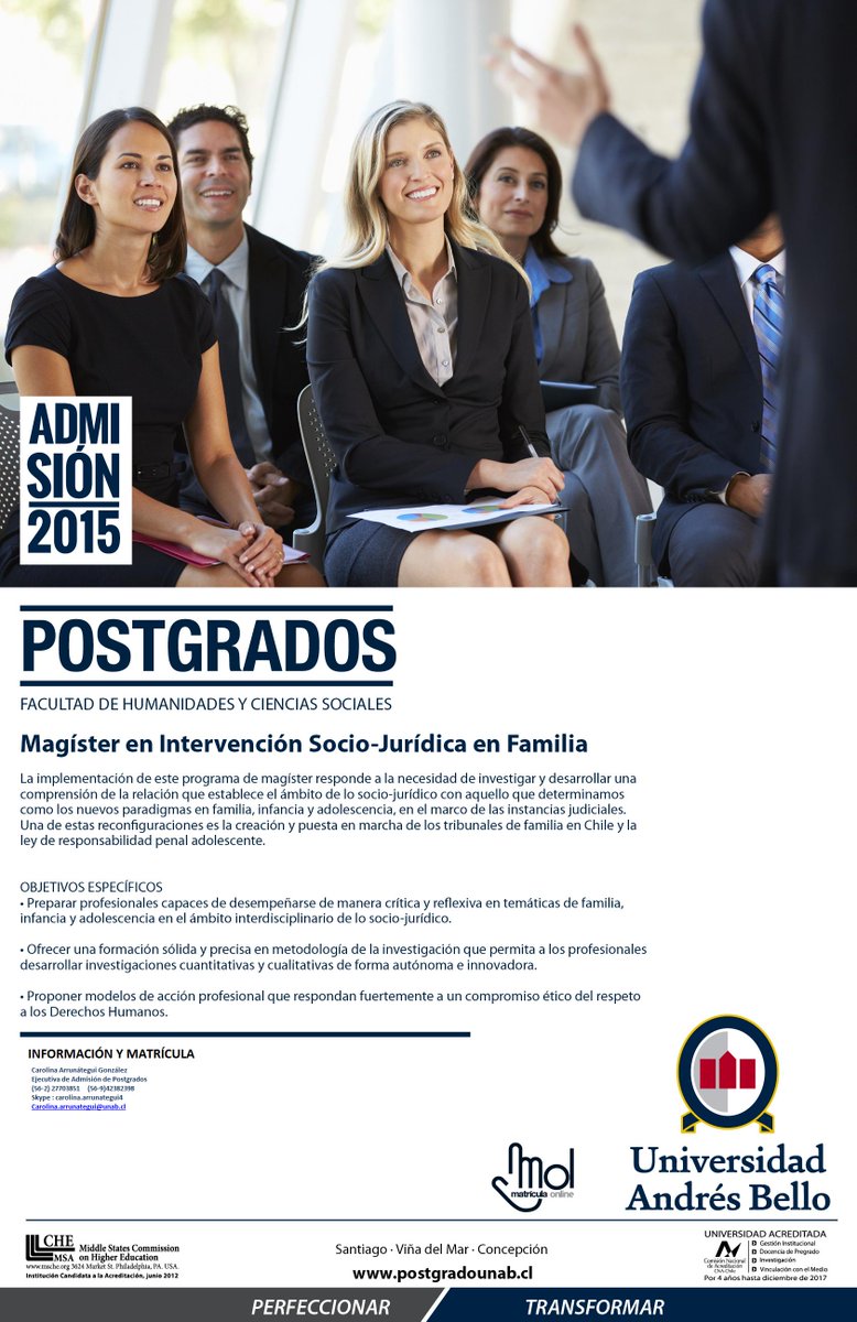 Magíster en Intervención Socio-Jurídica en Familia