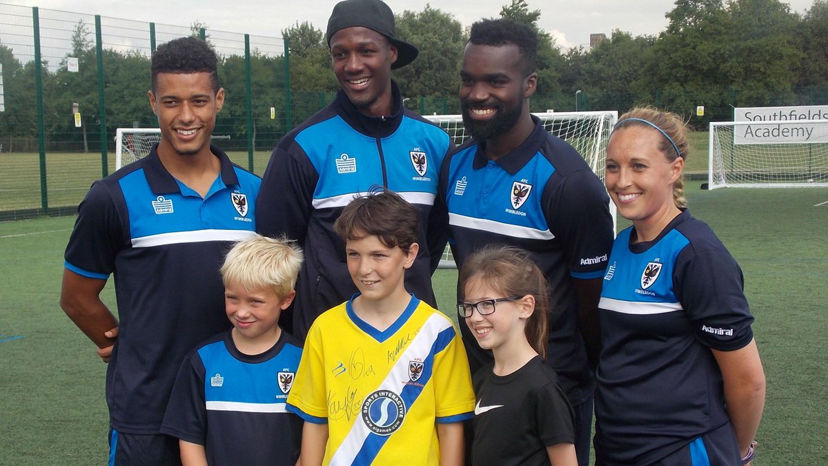 AFCWimbledon's tweet photo. Great afternoon with @AFCW_Foundation at launch of Southfields venue for school holiday courses. http://t.co/EKPJ46mjwD