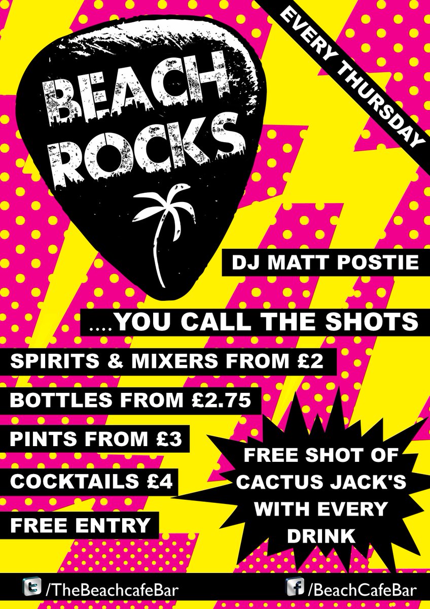 #freeshot with every alcoholic drink  #dancefloor #dance #drink #topoftown #BeachRocks #beachlife <a href="/yeovilthursdays/">Yeovil Thursdays</a>