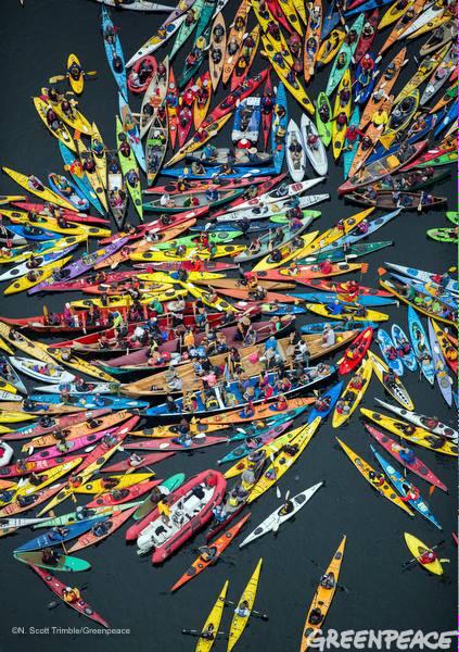 (2) 2 months ago we amassed on the water, many voices resounding as one #SaveTheArctic #PeopleVsShell