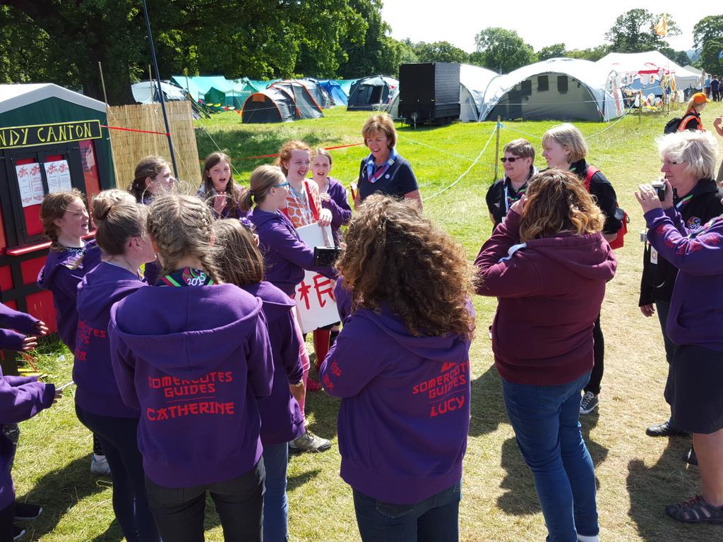 GirlguidingMids's tweet photo. Somercotes Guides serenade @Chief_Guide @thepeakcamp with their noodle song http://t.co/2p1Mq0o3bL