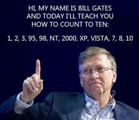chadtoogs's tweet image. Bill Gates shows us how to count to 10 #BillGates #Microsoft #Funny #Windows10