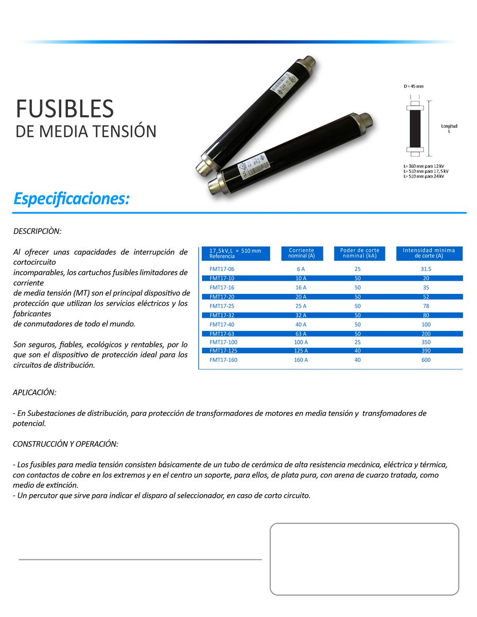 Inv_Vonsar's tweet image. Fusibles de media tensión a un módico precio. Info: invervonsar@gmail.com #FelizJueves @Inv_Vonsar  #TrabajamosParaTi