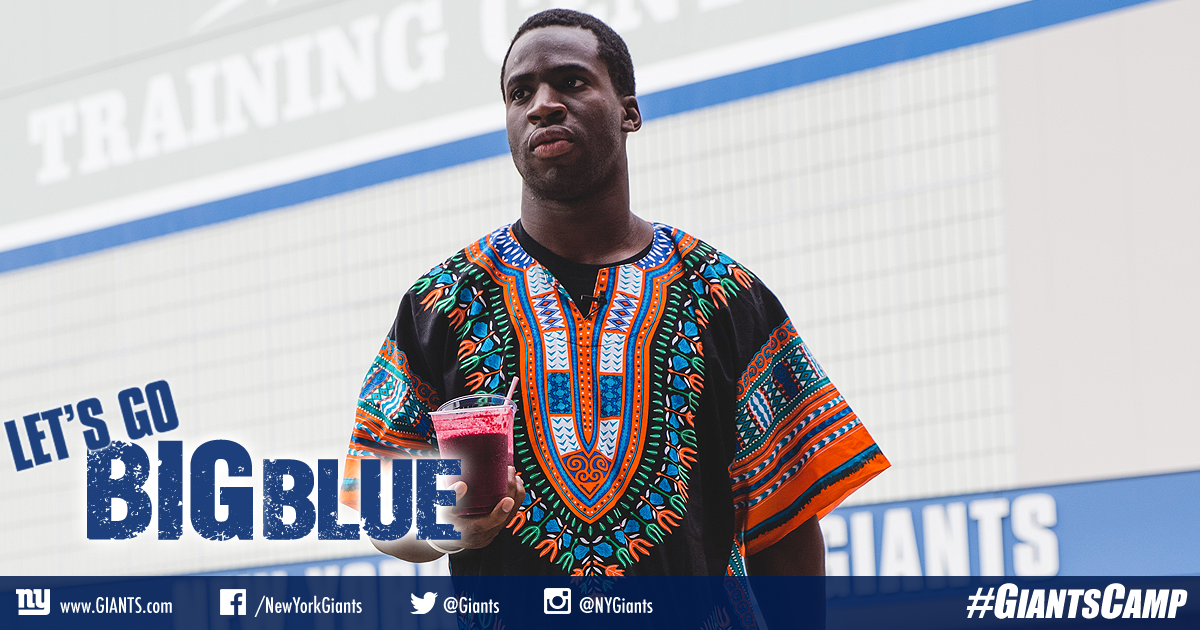 Giants's tweet photo. Welcome Back @PrinceAmukamara! #GiantsCamp http://t.co/ZC81YF6aF7