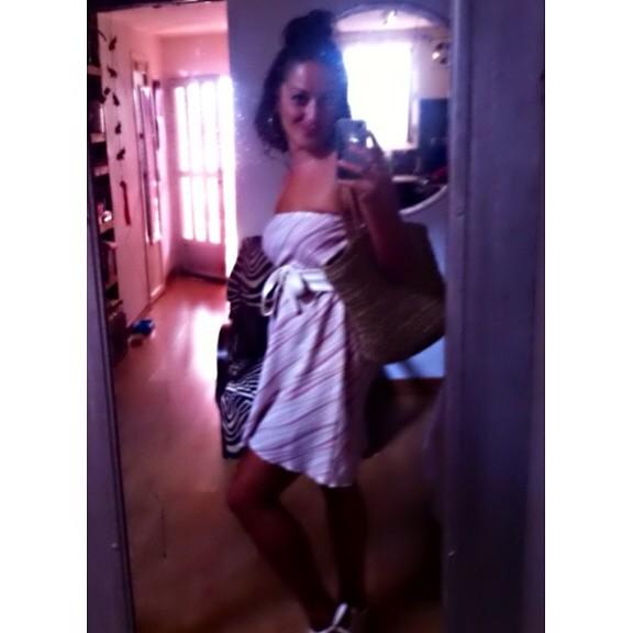 Requena_IG's tweet image. Llego a casa &quot;achicharrá&quot; de calor!!! 😅😅 Hoy con una falda y un cinturón... un vestido fresquito! 😃😜 #creatumoda #c…