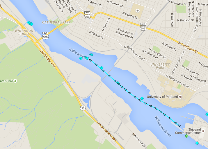 DanielMicah's tweet image. #PDXvsShell showdown as climbers hung from a bridge to turn #Fennica icebreaker 'round, delaying @Shell's arctic plan