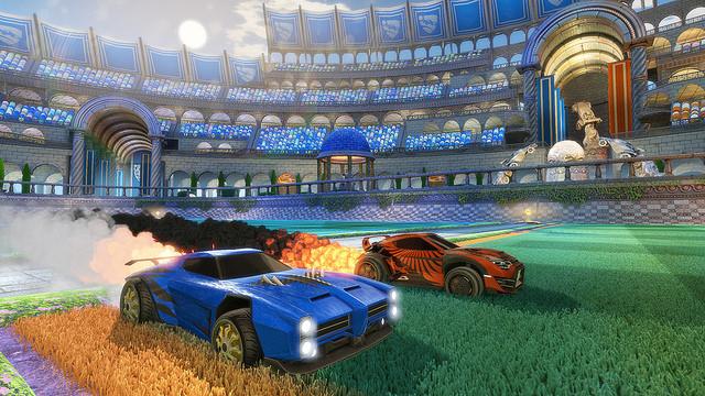 PlayStation's tweet image. Rocket League Supersonic Fury pack coming this August: bit.ly/1KAPSap New cars, paint types, wheel sets, more