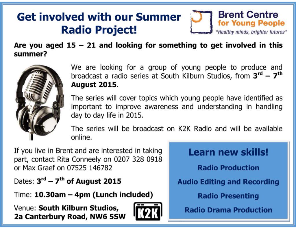 Wow amazing radio production course 15-21 yr olds @SKStudiosNW6 next week with <a href="/RadioActive_R/">Radioactive Worldwide</a> #k2kradio RT