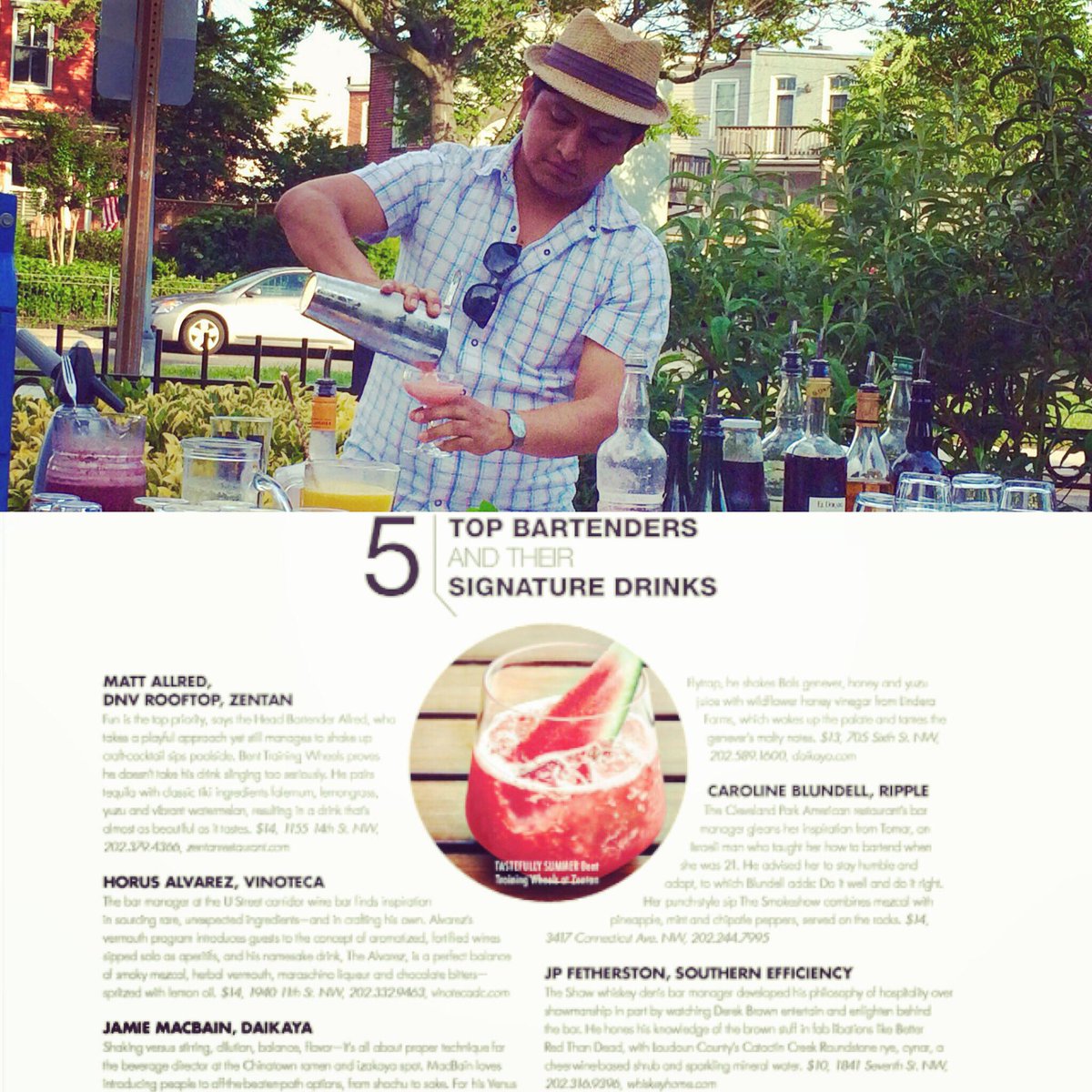 LulusWineDC's tweet photo. Congrats to our own @Horus_TheSun for being one of DC's #top5 bartenders in @DCMagazineML's annual #RestaurantIssue! http://t.co/0Qs6jBQiEx