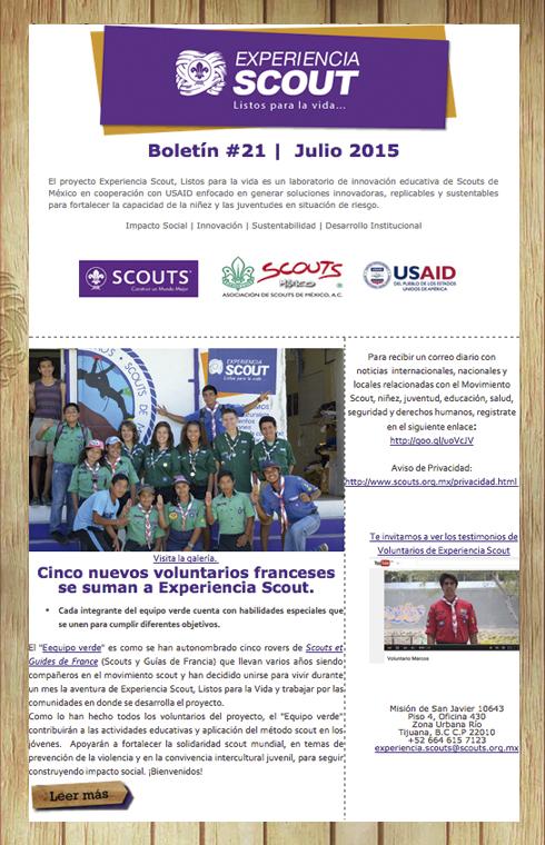 En la edición 21 del boletín, te invitamos a conocer sobre la llegada de 5 voluntarios francese de @sgdf al proyecto.