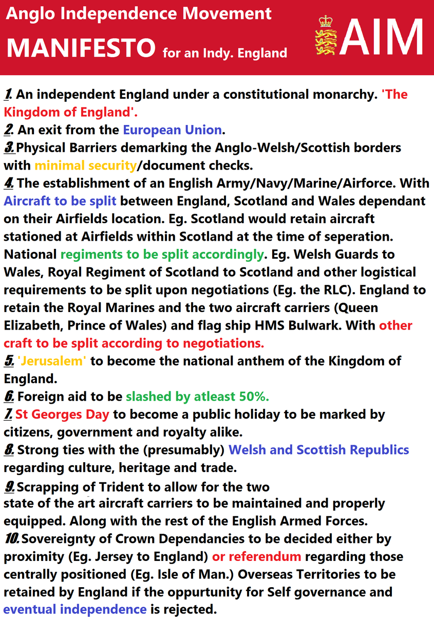 anglo_indy's tweet photo. A brief overview of the main factors which will be included in our MANIFESTO. #England #Manifesto #TRIDENT #REPUBLIC http://t.co/9sioVOAhpL