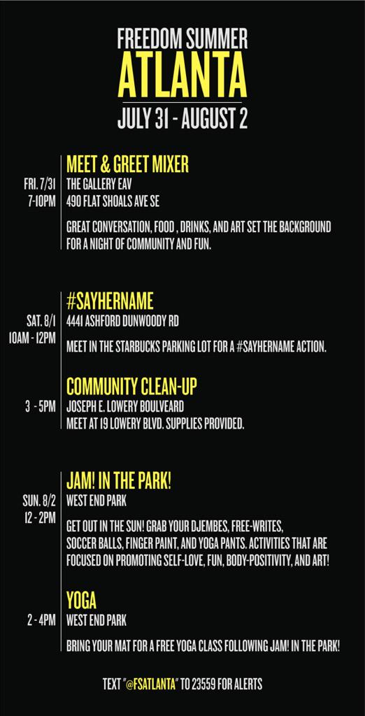 ShutItDownATL's tweet photo. Are you ready for #freedomsummeratlanta ? #FreedomSummer15 http://t.co/zY1pDq9Amx