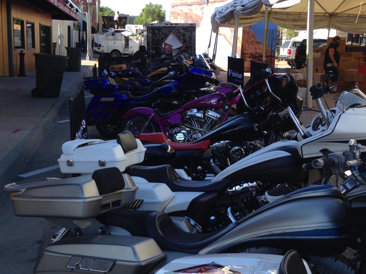 We're setting up lots of <a href="/BaggerNation/">Bagger Nation</a> bikes fitted with audio systems for demonstrations at <a href="/SturgisRally/">Sturgis Rally</a> in SD.