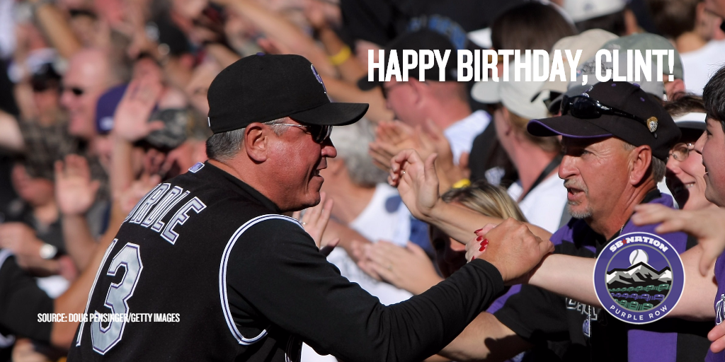 Happy  58th birthday to former and current Manager Clint Hurdle!   