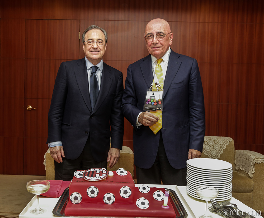 Happy Birthday Galliani \" Special birthday surprise for Adriano Galliani from Florentino Pérez. 