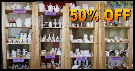 PotteryToGo's tweet photo. Don't miss out on 50% off! Drop in &amp; paint pottery at Flo today til 5 or Friday 9-5. http://t.co/fvLZYWyyhc #guelph http://t.co/DEde6JYVj7