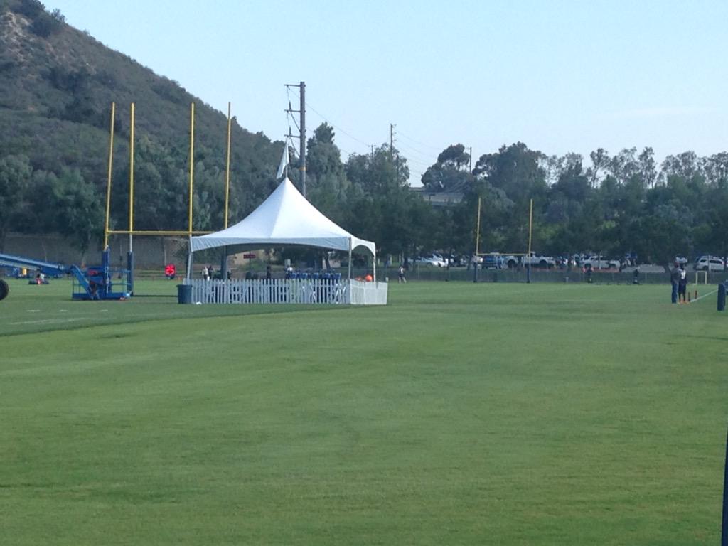 JeffLaskyTV's tweet image. The calm before the storm. Players starting to arrive for first practice. #sdboltsreport
