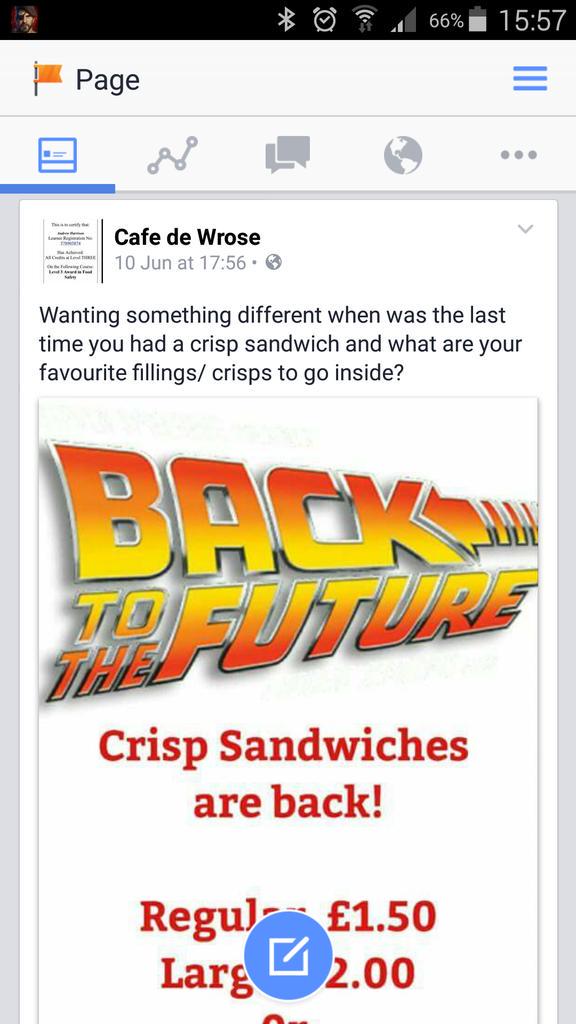 cafedewrose's tweet photo. @itvcalendar I've been selling crips sandwiches for months here is a screen shot from our Facebook page as prof http://t.co/0UjyjNgsyc