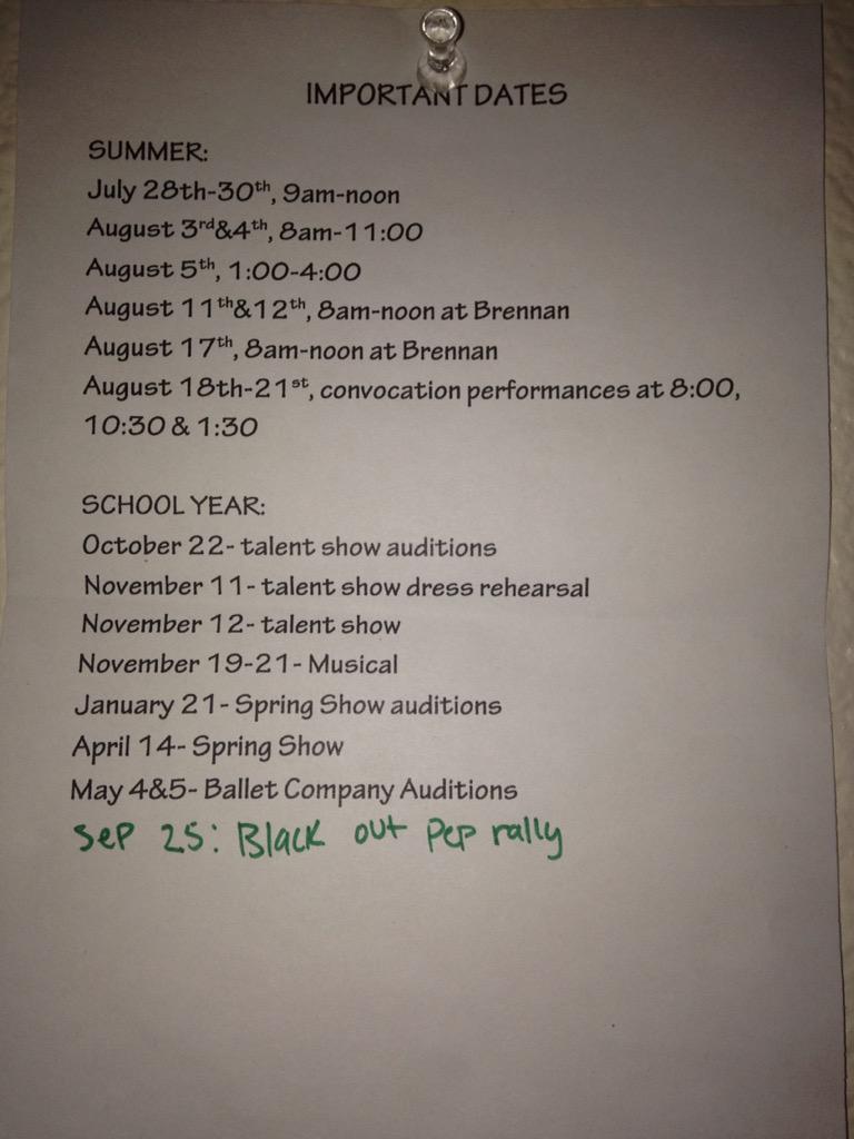 BrandeisBallet's tweet photo. Practice schedule for all year 🙆🏻👯 http://t.co/gPw6m9o0wF