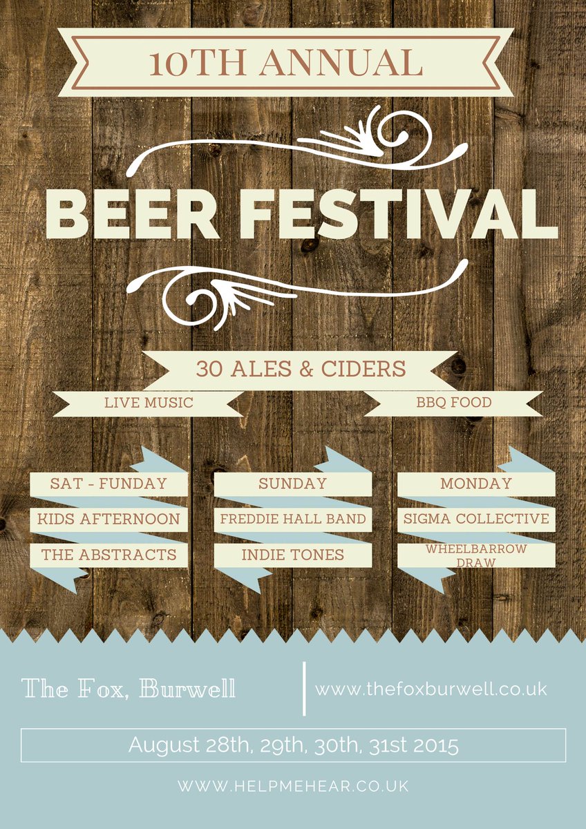 TheFoxBurwell's tweet photo. 10th ANNUAL BEER FESTIVAL - 2015 - http://t.co/8HjoiHno0a http://t.co/LDYlFi9Wet