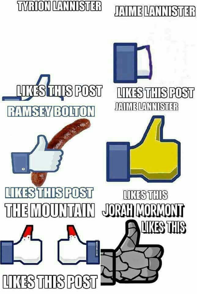 The different types of likes according to GoT