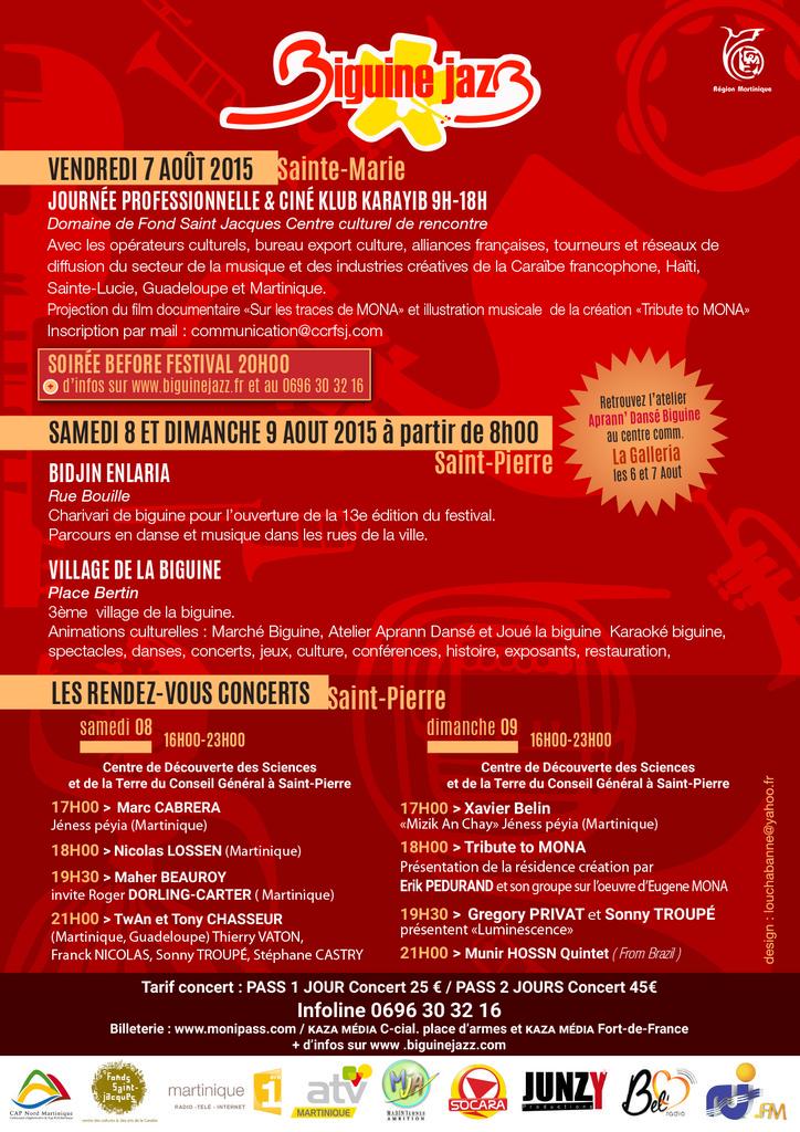 #Du7au9août la ville de #StPierre et #StMarie seront au rythme du #BiguinejazzFestival #sakeybel #Martinique