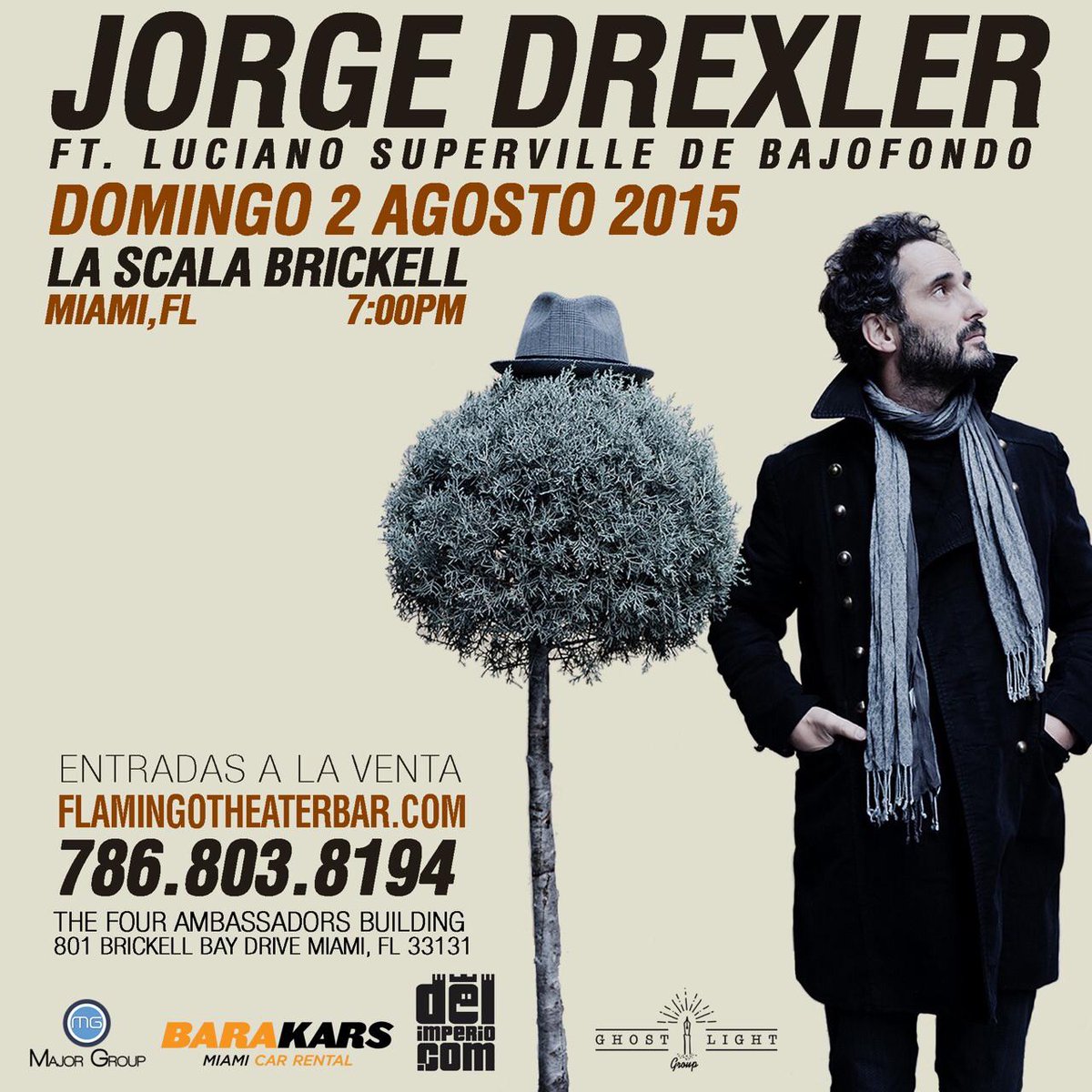 LaScalaBrickell's tweet photo. ¡Fin de semana de #Perfume en #Miami! - Jorge Dexler nos deleitara con todo su talento - 🎫http://t.co/PgjYPej3ev http://t.co/auqbBwFTcD