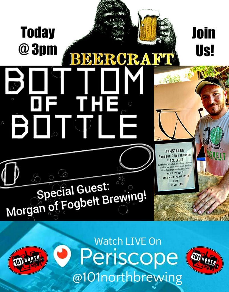 Have You Checked Out @101northbrewing  On Periscope Yet? Watch Us Co-Host @botbpodcast LIVE TODAY, 3pm @BeerCraft_com