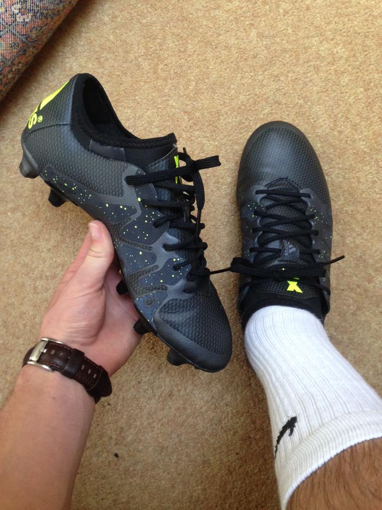 scottraffertyy's tweet photo. these boots are unreal 👀😍⚽️ #AdidasX15.1 #deeccent http://t.co/iJ7MsnG06G