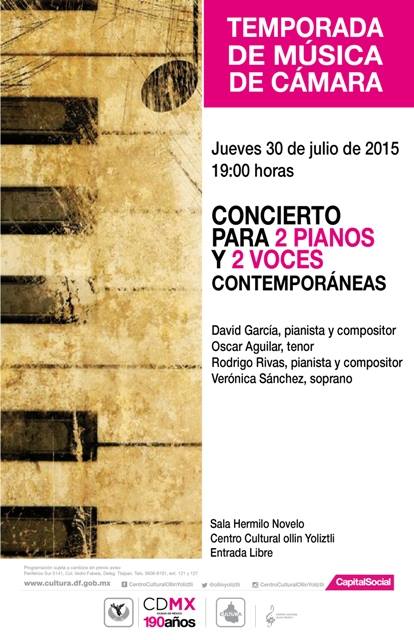 higaredasi's tweet photo. #TemporadadeMusicadeCamara, hoy en @ollinyoliztli a las 7 PM con obras de Chopin, Griever y Márquez. @HectorSerranoC http://t.co/tiChu6I4xM