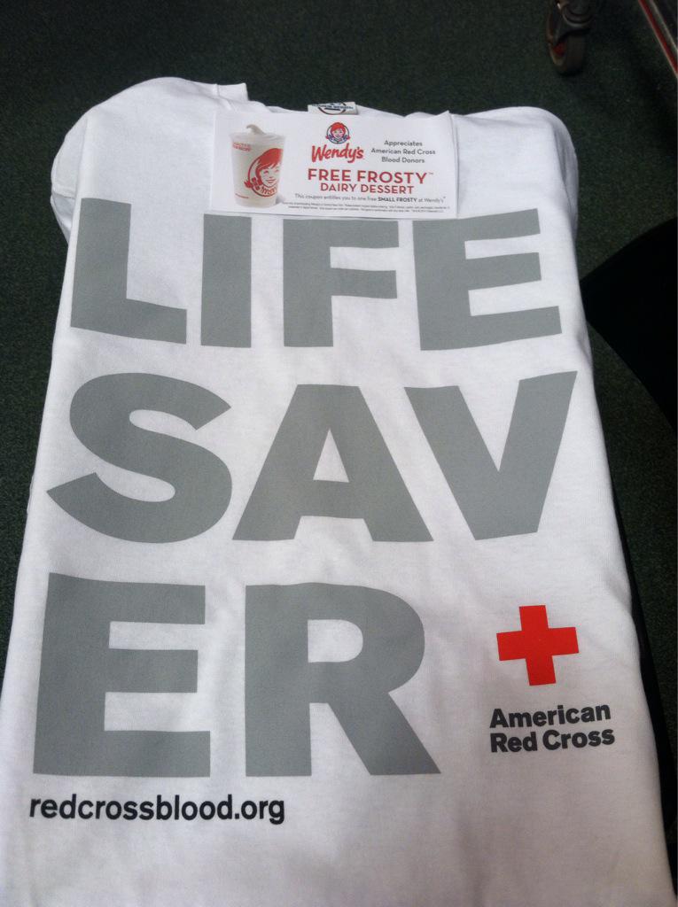 HS_Heroes2015's tweet photo. Free Wendy's Frosty and T-shirt for all donors! http://t.co/SSoUis5C5L