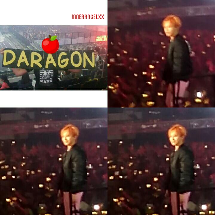 pauubbang's tweet photo. GD saw a daragon banner in our side! Kk~ I'll upload the vid tomorrow! Yes he smiled! And i'm so happy! #Daragon http://t.co/dKtBhA95EH