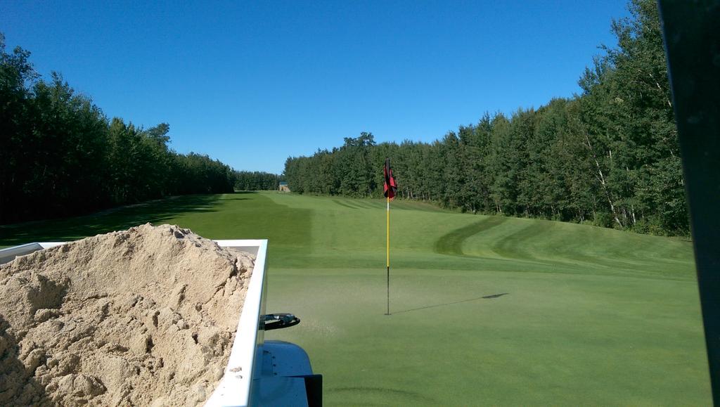 llbgolfsuper69's tweet photo. My bi-monthly skiff on greens top dressing. Can't imagine life without my Dakota turf tender. #3passes #LLBGC http://t.co/wUxbNui6tU