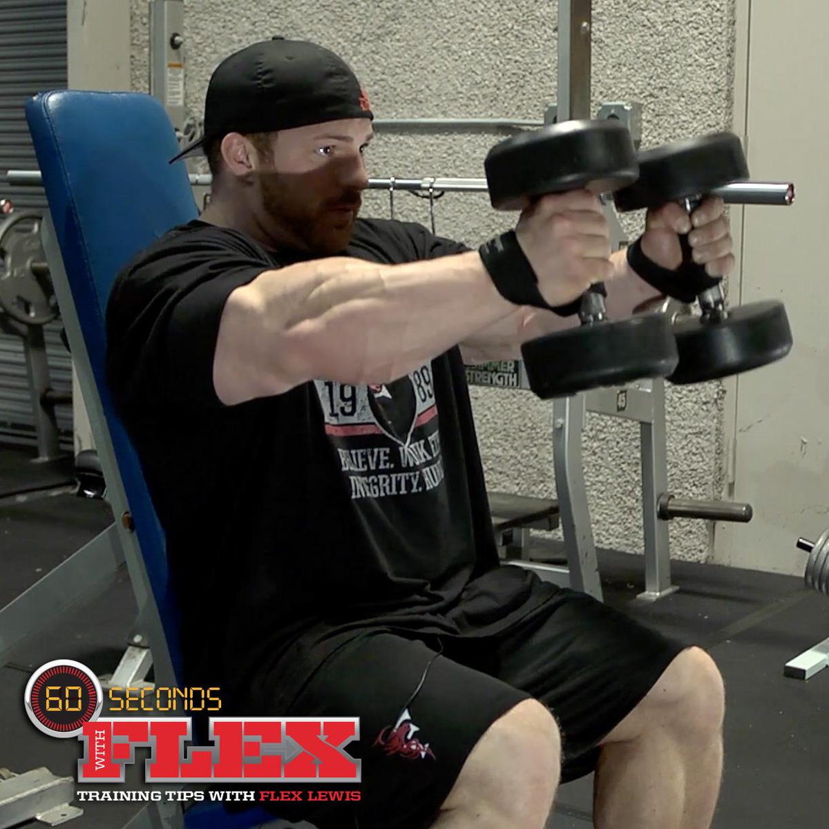 Flex_Lewis's tweet photo. Training shoulders? Try my #3motion shoulder raises, use 10 reps/3 motions http://t.co/3f5bl9n0QP #60secondswithFlex http://t.co/35yfrmC7yv