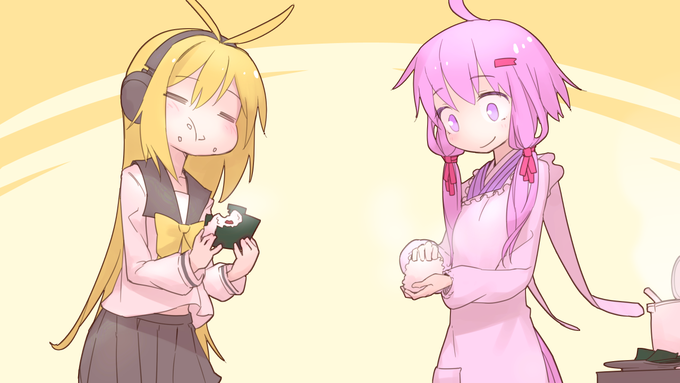 夜だ!
小腹がすいたマキマキをひたすら甘やかすゆかりさんだ!
割烹着を何とかしないとマキマキの体重管理が! 