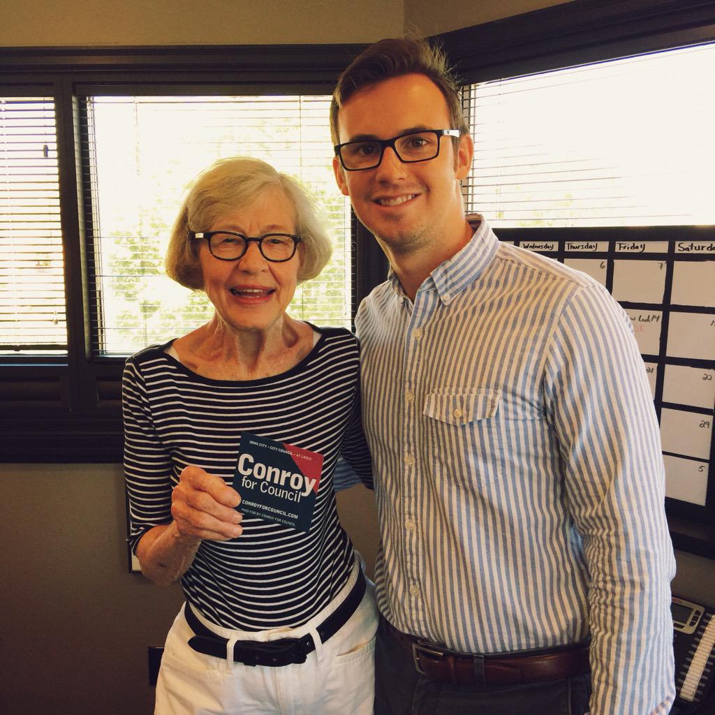 ConroyICcouncil's tweet photo. Jackie Blank supports #conroyforcouncil ! Vote Conroy #november3 #iowacity http://t.co/liGzJ4WMdk
