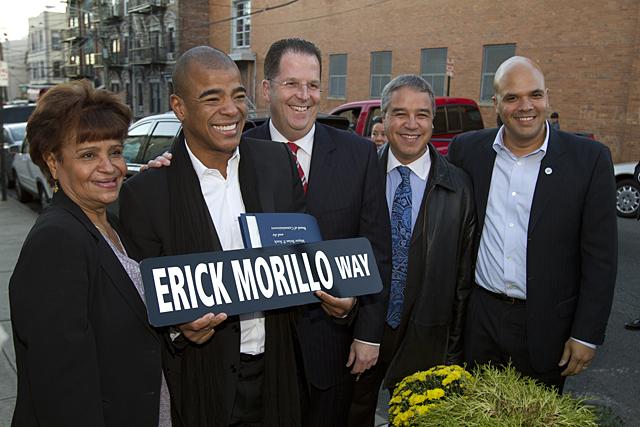 ErickMorillo's tweet photo. Hanging with my mom - that day they named a street after me in New Jersey #tbt http://t.co/salqh5rvW9