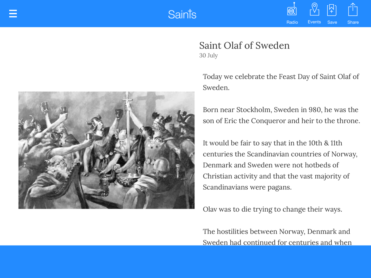 _saintsoftheday's tweet photo. Today we celebrate St Olaf of Sweden 
Read more via- 
https://t.co/qf3sZSHVpK
https://t.co/C5bmMEAwWi http://t.co/3FKX21Uj6D
