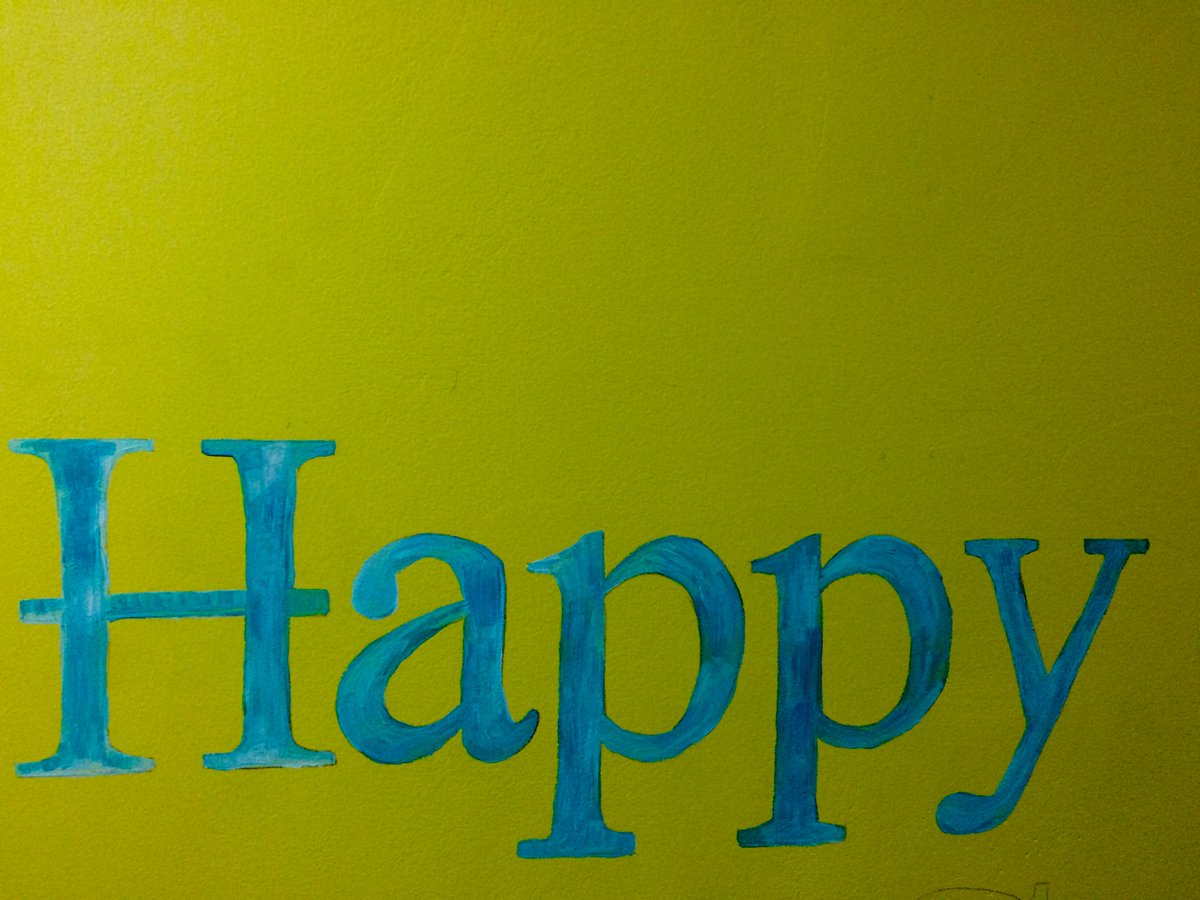 Are you Happy today??? @doubletree #norwalk #connecticut Painting a mural of positive affirmations!