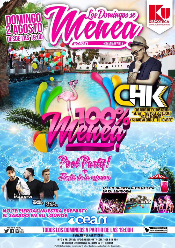 roberhportero's tweet photo. Este Domingo @OfficialCHK en @MeneaBenidorm 🎶
¡No te quedes sin tu entrada! VENTA DIRECTA📞 640751429📞 http://t.co/uPYdWKL9PL