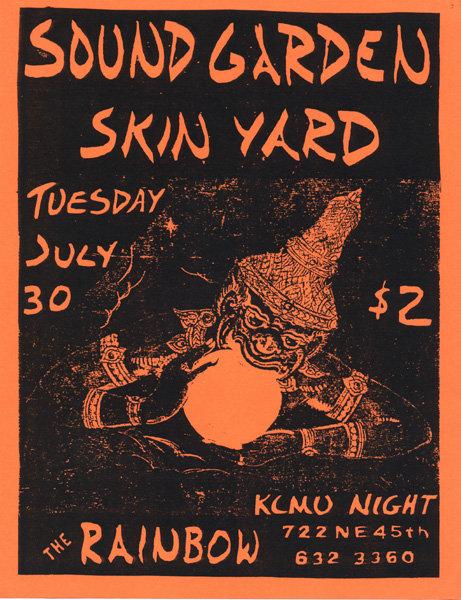 Thirty years ago today, Soundgarden played Seattle's Rainbow Tavern with Skin Yard, to an audience of five. #tbt