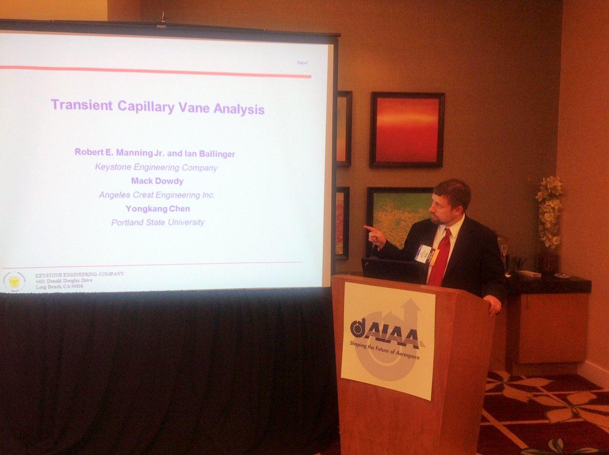 Keyengco's tweet photo. Bob Manning presenting at AIAA 2015 Propulsion Conference in Orlando, Florida http://t.co/T6SDfxFyut