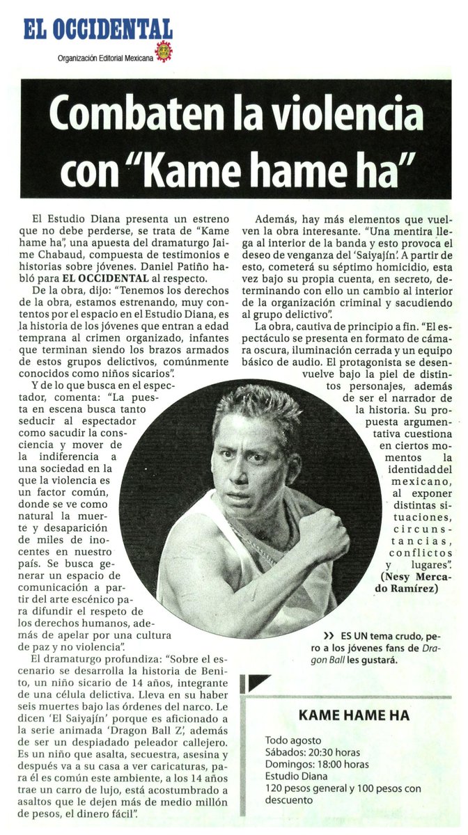 teatrodiana's tweet photo. .@Proyecto4Studio presenta KAME HAME HA una historia compuesta de testimonios e historias sobre jóvenes #EstudioDiana http://t.co/aFLbL9uyK3
