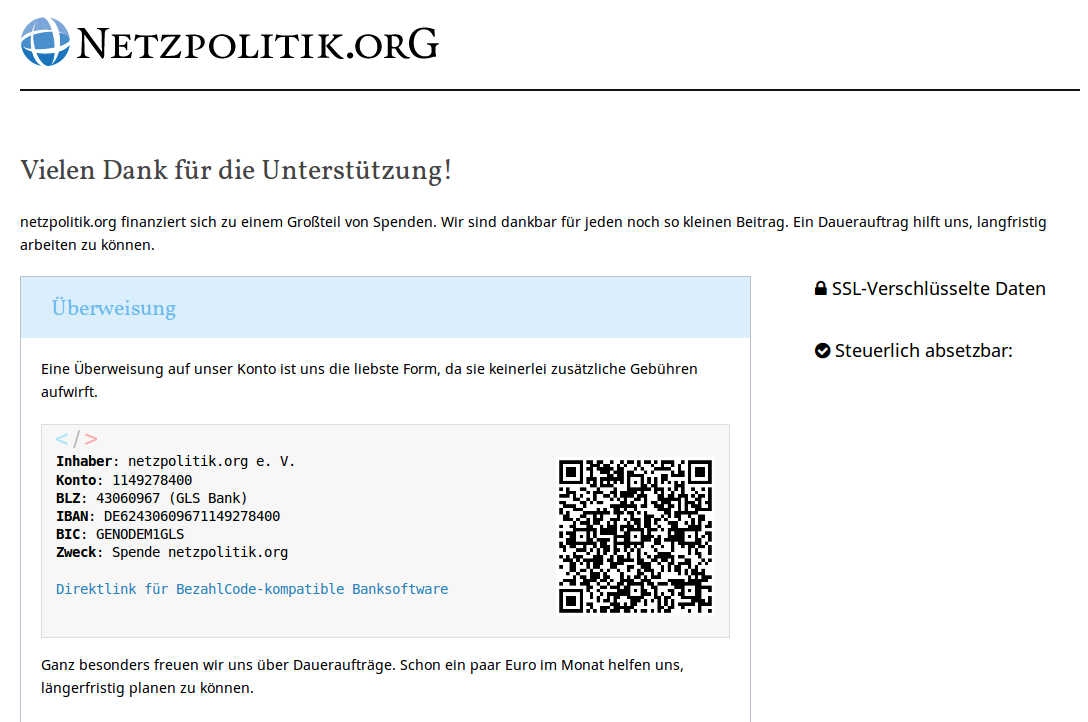 Wer uns wegen #Landesverrat finanziell unterstützen will, findet hier alle Infos: web.archive.org/web/2015062822…
