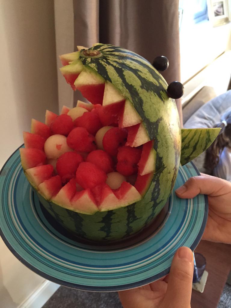 panfishy's tweet photo. What do you need for an 8 year olds party, #shark #melon tick http://t.co/MBbBzWnFiN