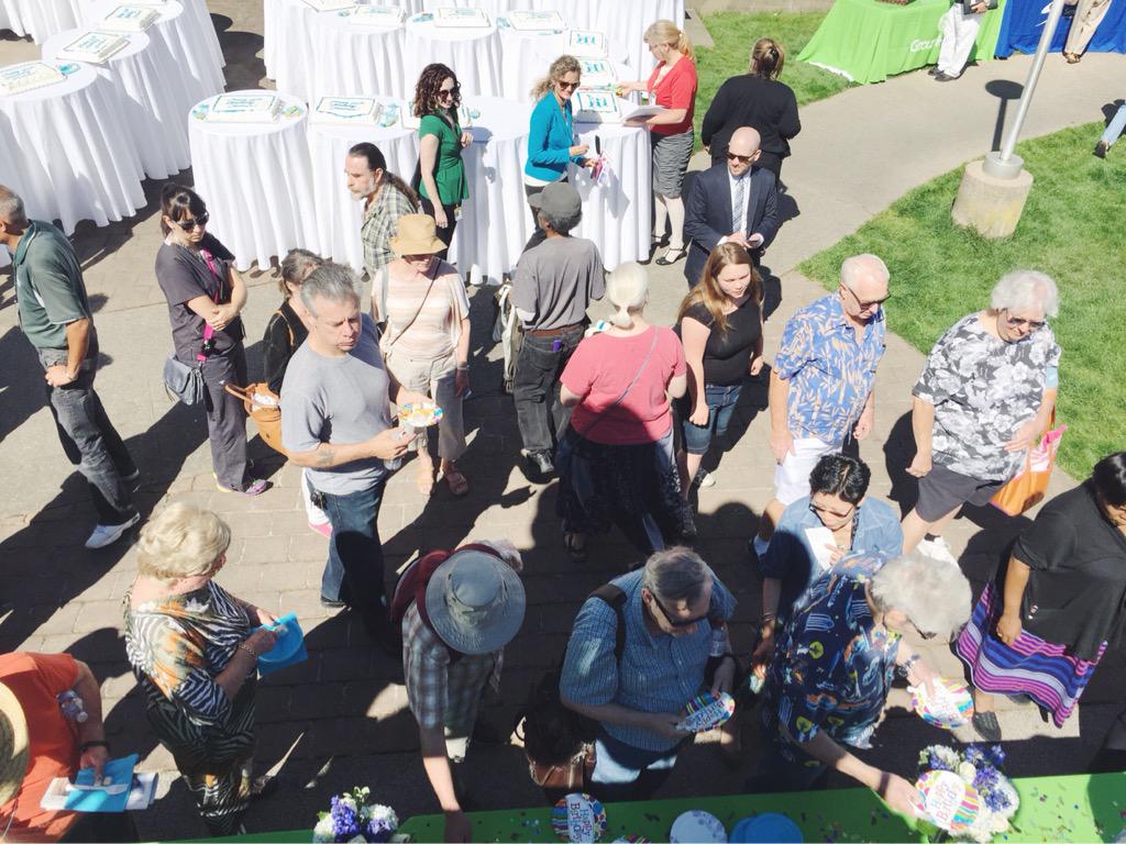 kpwashington's tweet photo. Celebrating #MedicareAt50 with cake and live music performed by the @AllCityBand at @grouphealth Capitol Hill! http://t.co/Ak9P2vjrV5